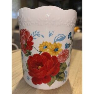 The Pioneer Woman Pioneer Sweet Rose  Utensil Holder 6" Tall Pristine!